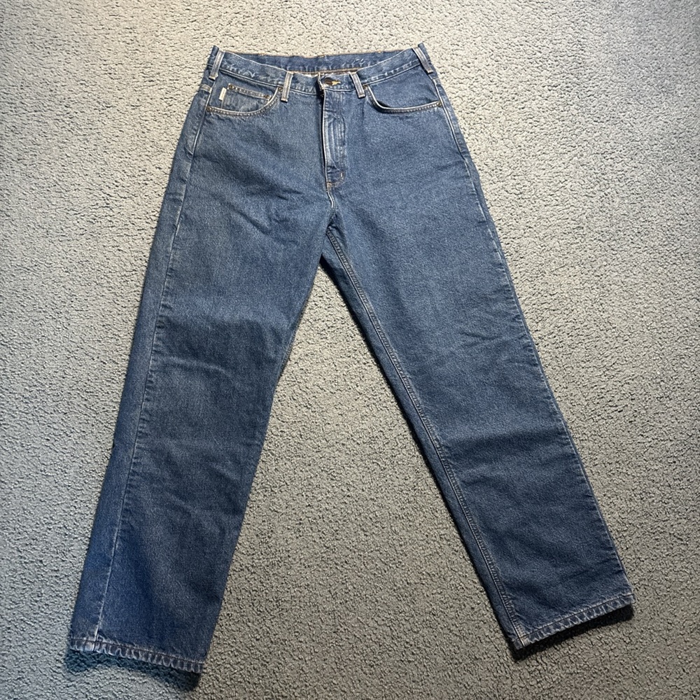 Carhartt Men's Blanket Lined Blue Jeans